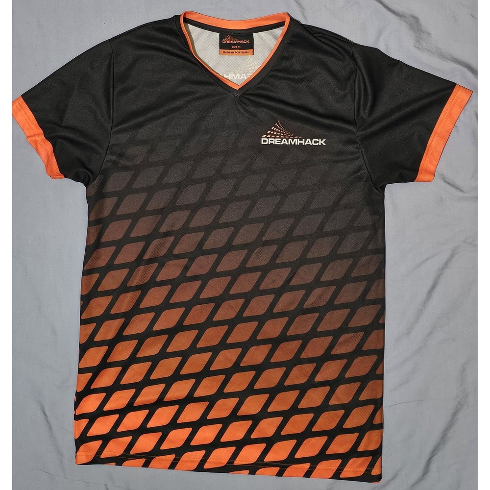 DreamHack Shirt Mens Medium Black Orange‎ Esports Jersey Gamer Event Portugal